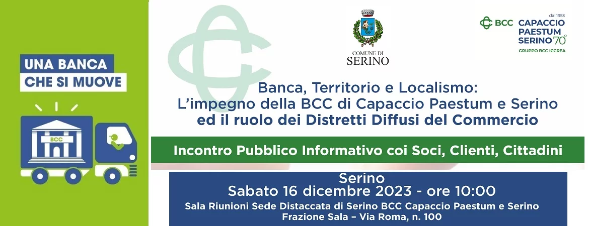 Banca, Territorio e Localismo: l’impegno della BCC di Capaccio Paestum e Serino ed il ruolo dei Distretti Diffusi del Commercio